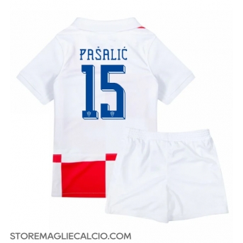 Croazia Mario Pasalic #15 Maglia Gara Casa Repliche Europei 2024 Bambino